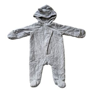 Quiltex Quilted Gray Hooded Footie